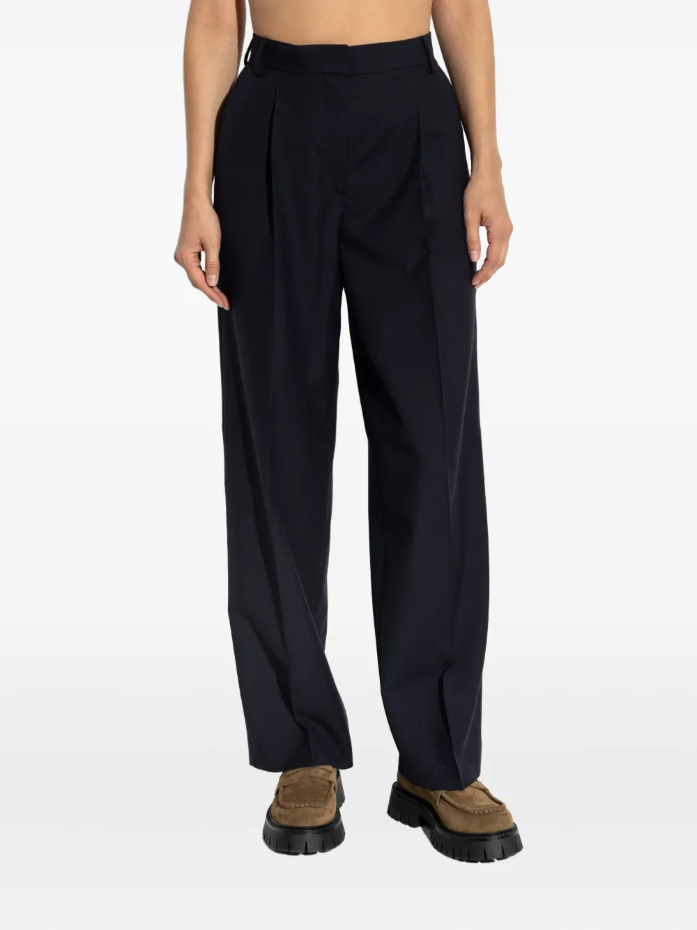 Officine Générale New Sophie Pants Italian Fresco Wool Dark Navy Women's Pants
