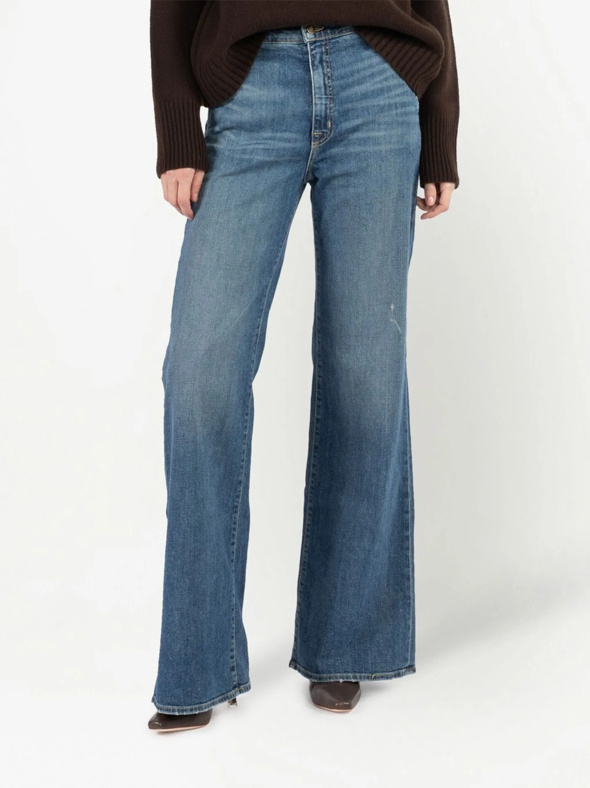 Nili Lotan Anna Jeans mit weitem Bein und mittlerer Leibhöhe Blau Damen