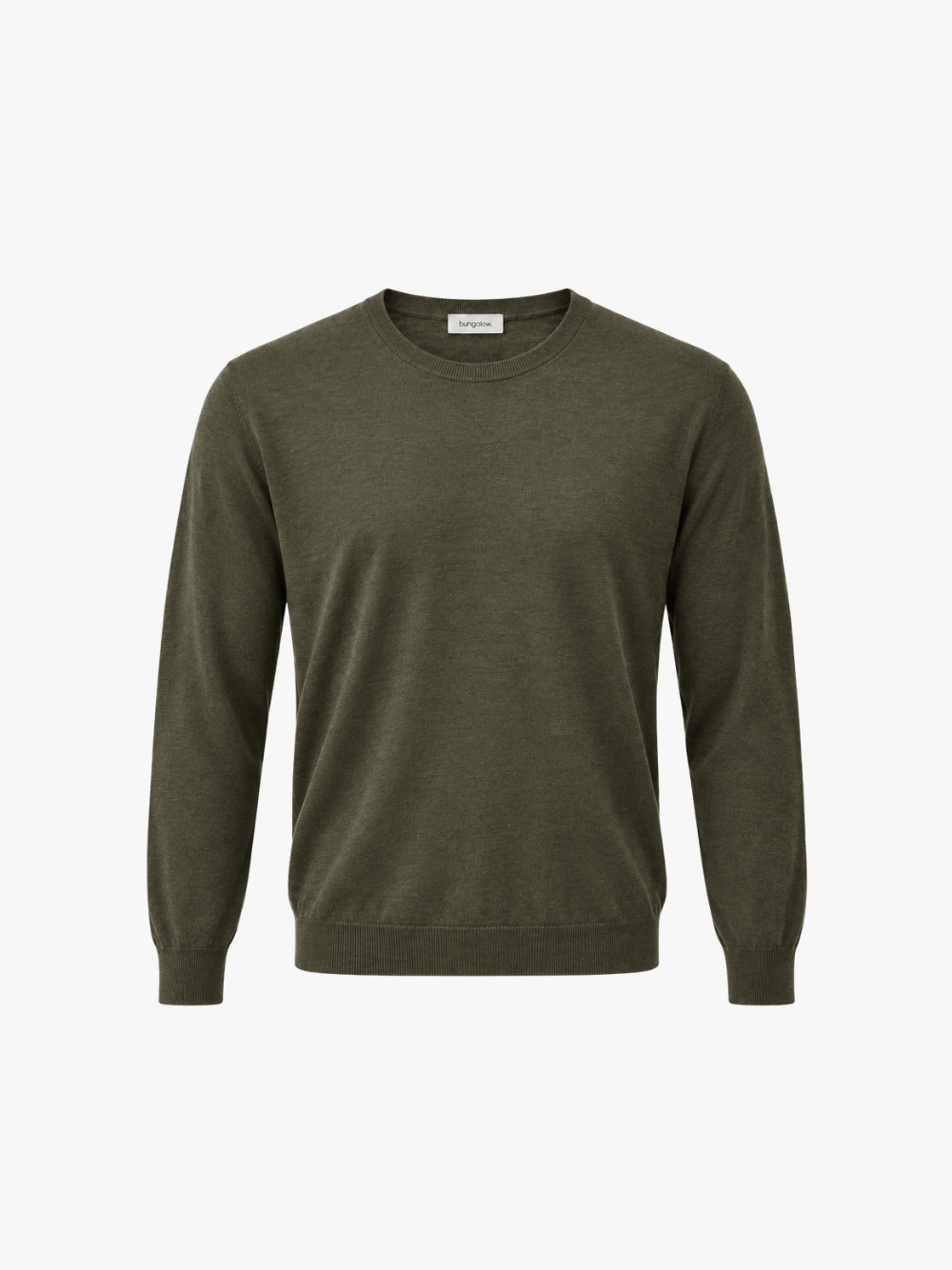 Bungalow Rundhals Strick Pullover Grün Herren