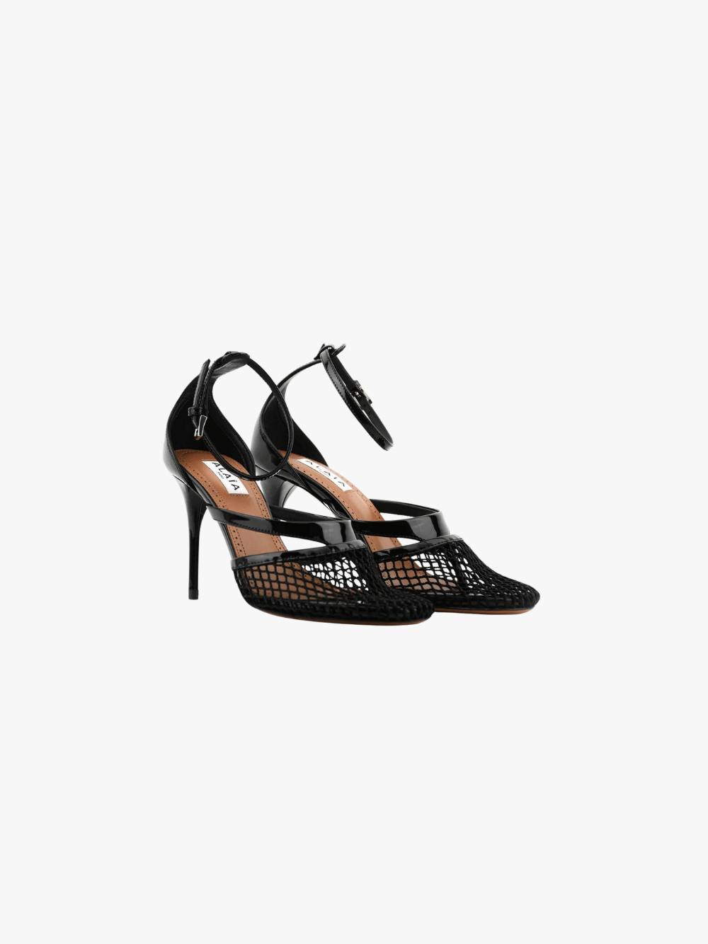 Alaia SANDALEN INFRADITO AUS NETZSTOF LEDER Schwarz Damen