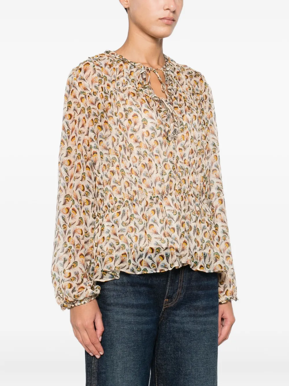Ulla Johnson Oberteil mit Rüschen und Blumenmuster Bunt Damen