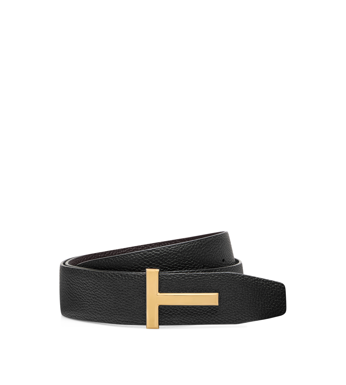 Tom Ford Grain Leather T Icon Belt Schwarz Tom Ford Grain Leather T Icon Belt Schwarz