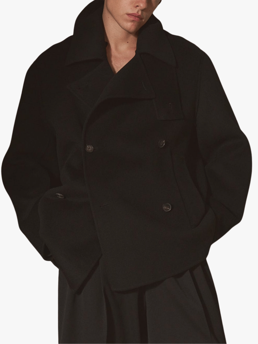 Auter Cashmere Wool Peacoat Noir Men's