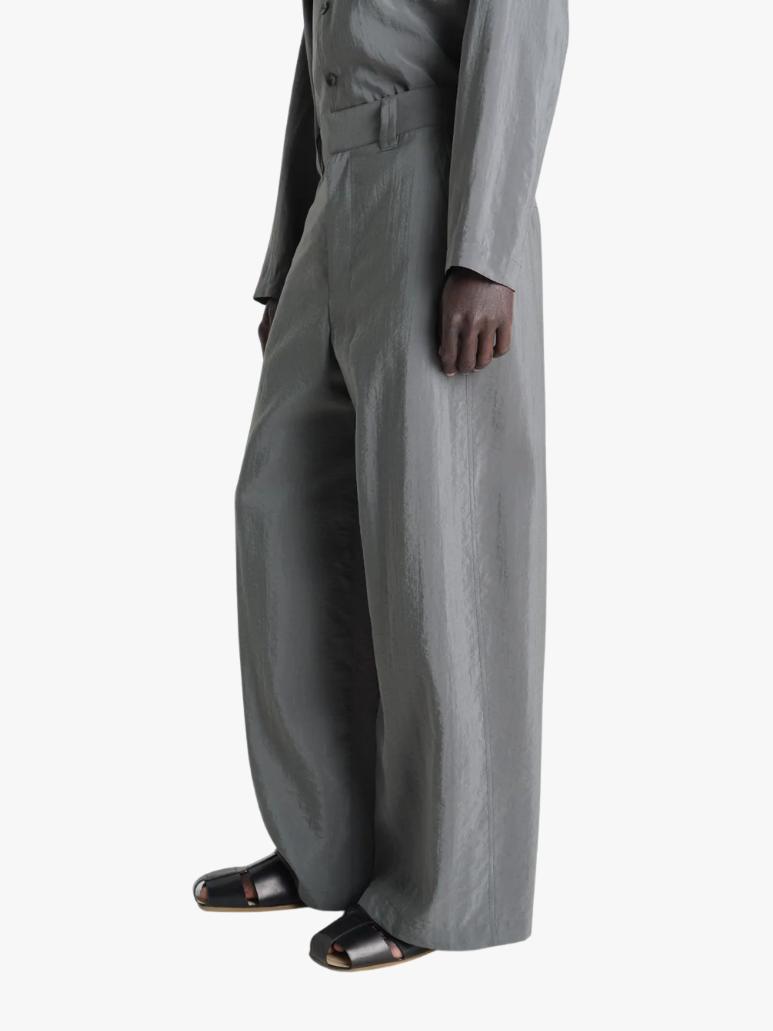 LEMAIRE Straight Tailored Pants in Dark Gray Aluminum for Men
