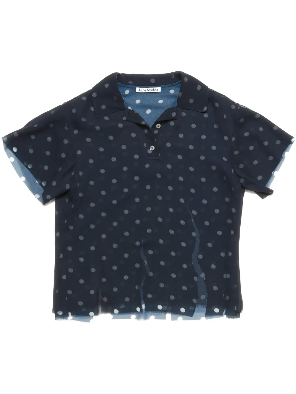 Acne Studios polka dot-print Polo-Shirt Navy Damen