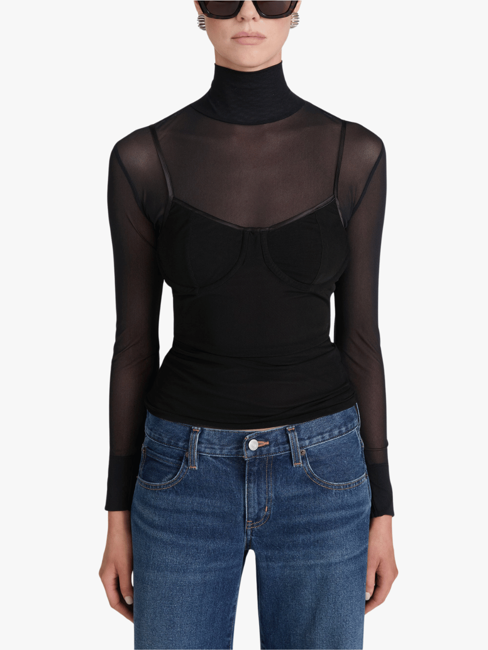 Frame Top Schwarz Damen