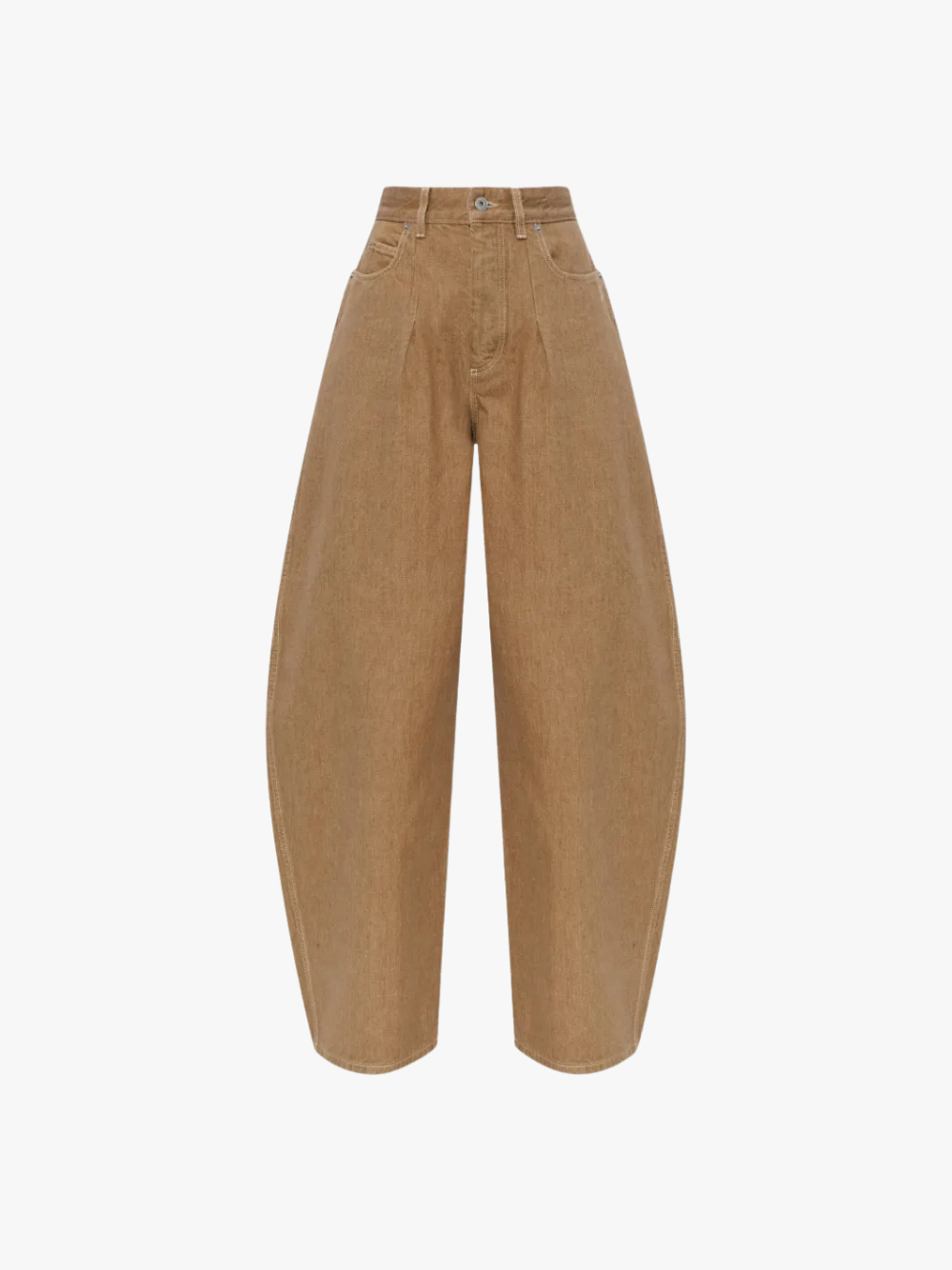 Jacquemus Wide-leg jeans with pleated detail Light beige Women
