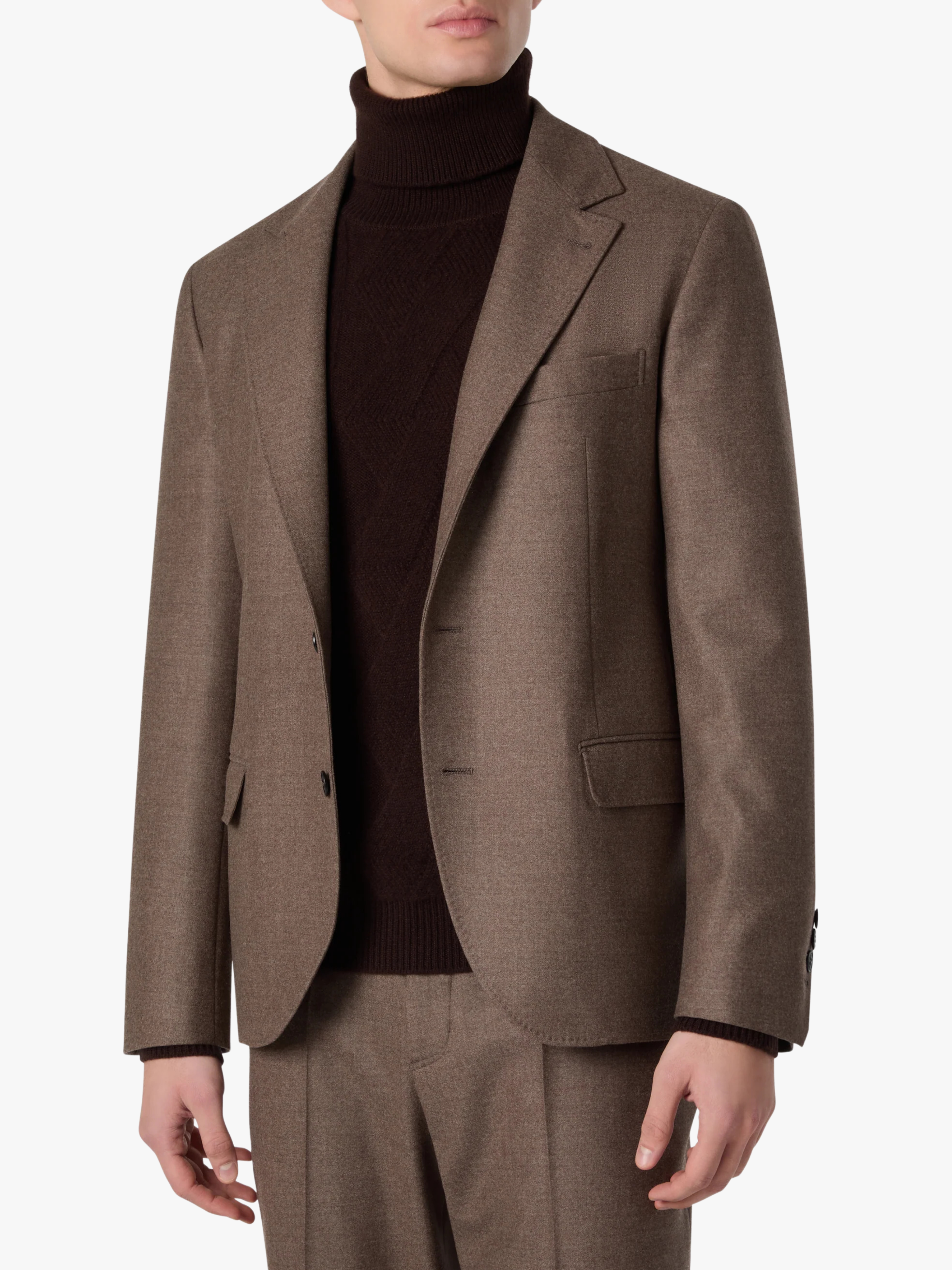 Brett Johnson Superfine Merino Wool Blazer Peltro Men