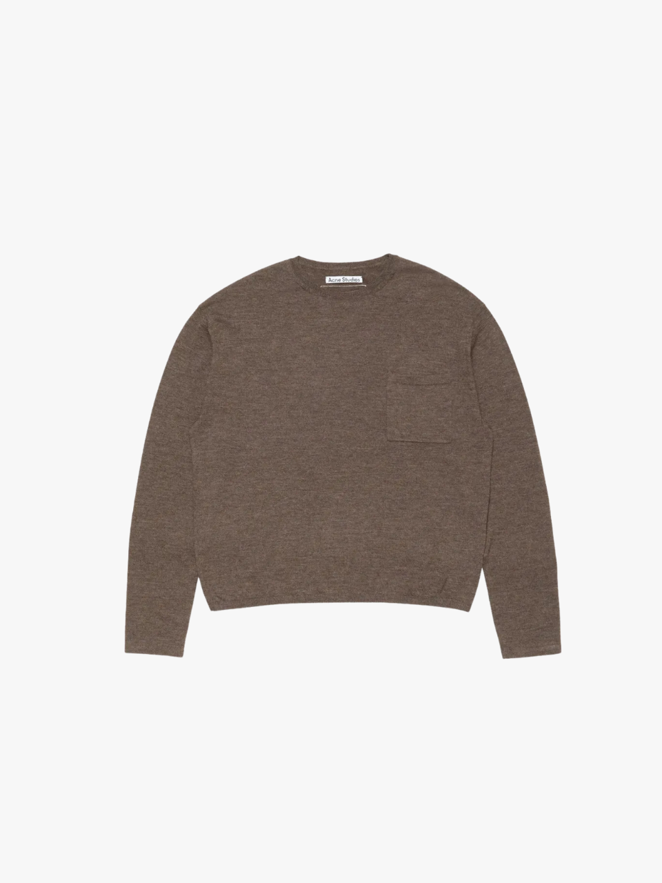 Acne Studios Langarm-Pullover mit Brusttasche Herren walnussbraun