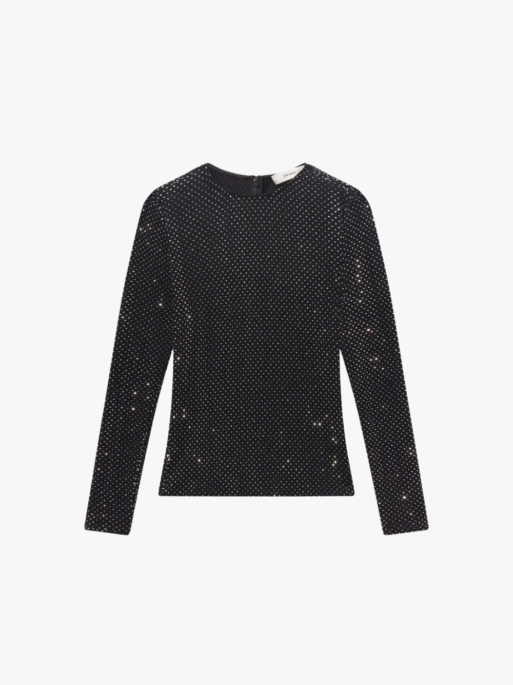 FRAME The Rhinestone Jersey Top Schwarz Damen Top