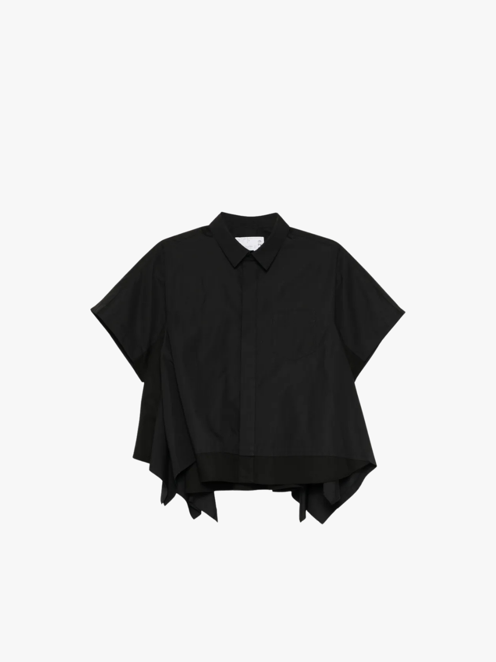 Sacai Flared Asymmetric Hem Shirt Schwarz Damen