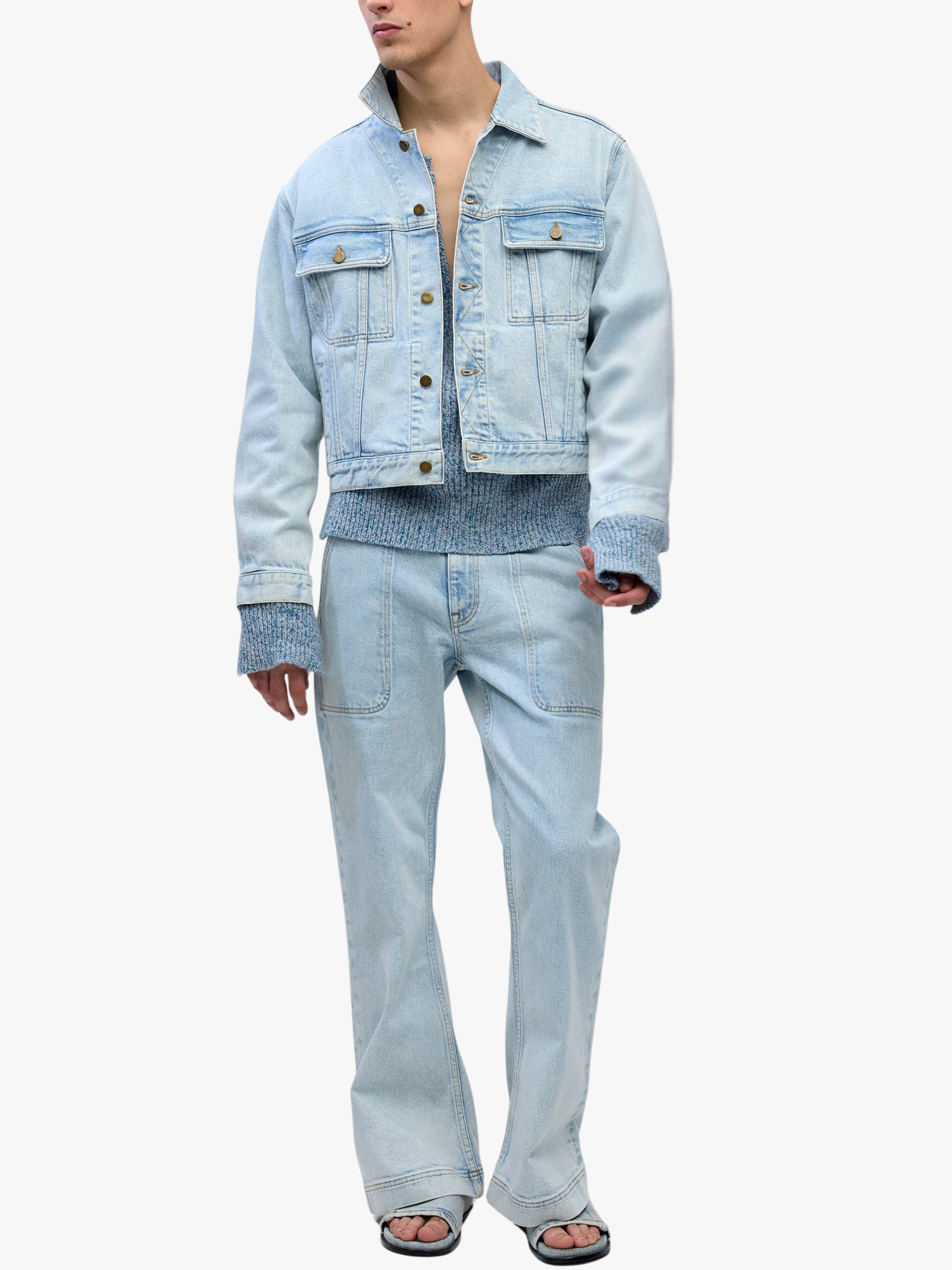 Sanderlak Denim Jacket Blue Wash Jeansjacke Herren