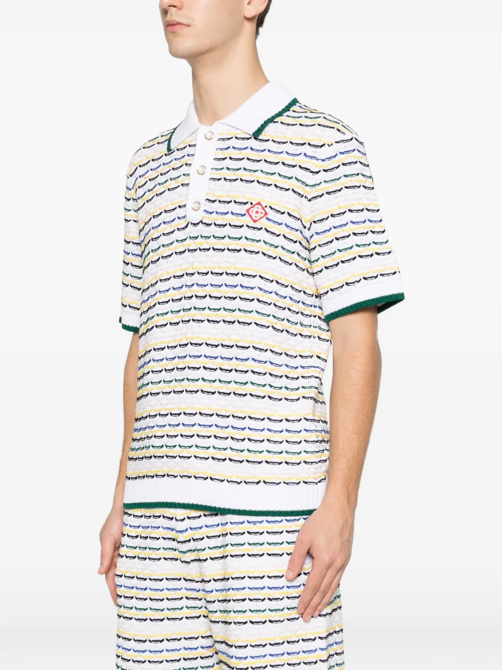 Casablanca Tuck Stitch Short‑Sleeve Polo Shirt Multicolor Herren‑Poloshirt