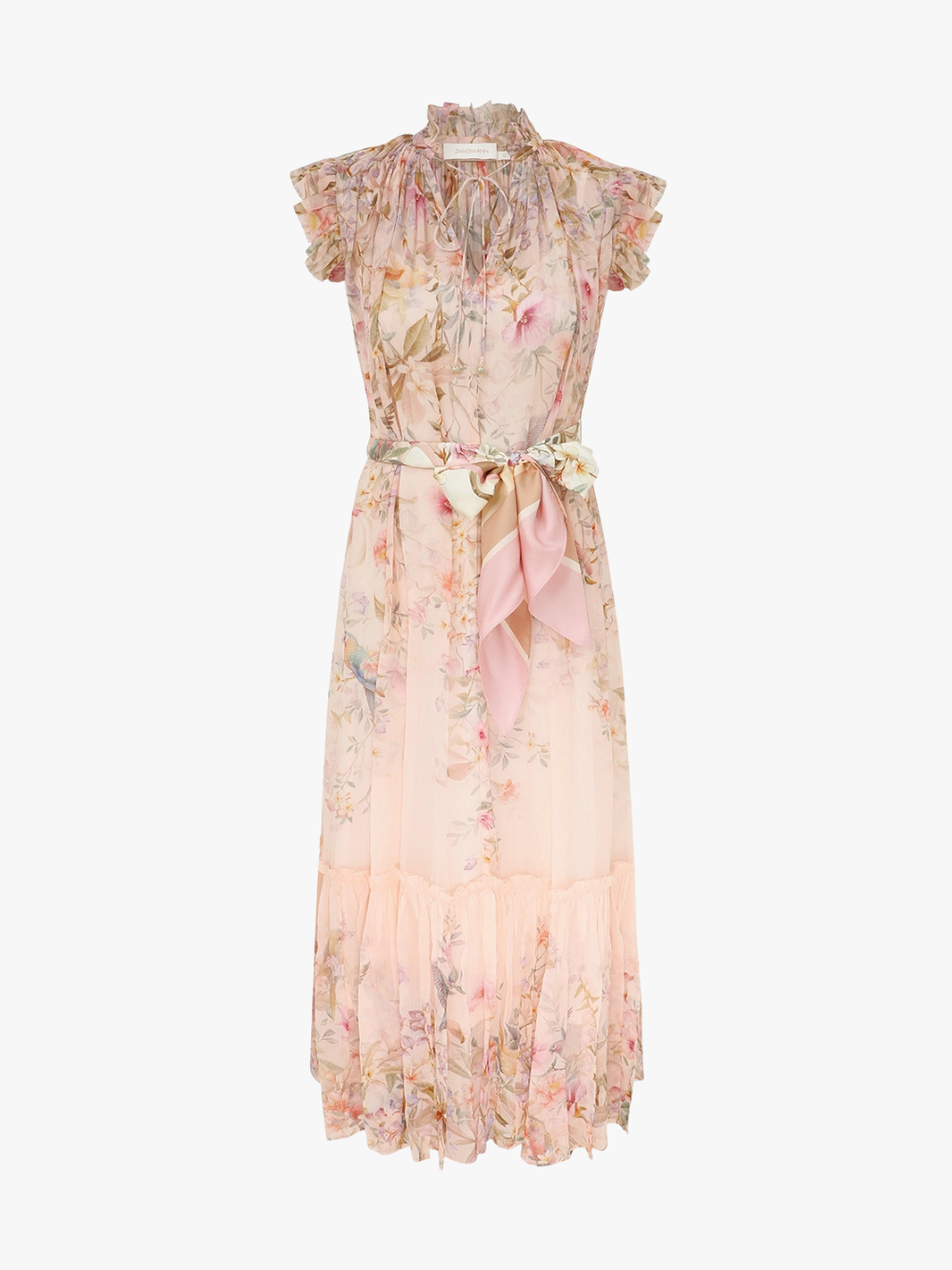 Zimmermann Rebellion Flutter Kleid Cream Aviary Damen