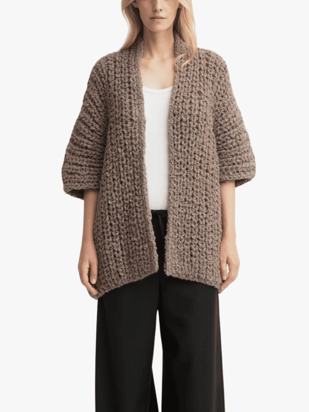 Iris von Arnim Hilja Handstrick-Jacke Taupe Braun Damen