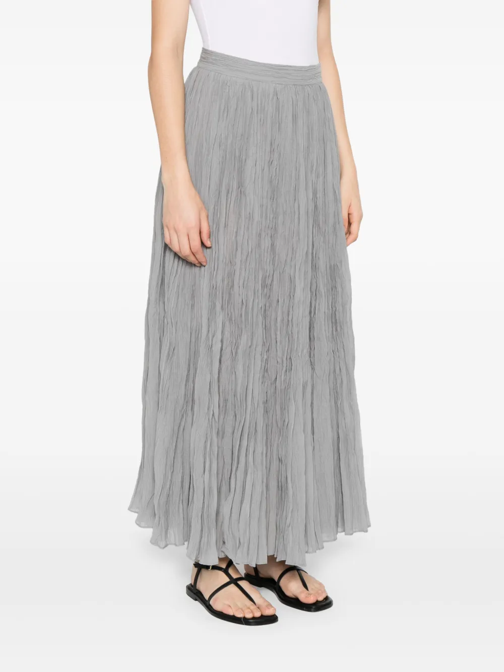Toteme Geknitterter Plissé-Rock blassgrau Damen