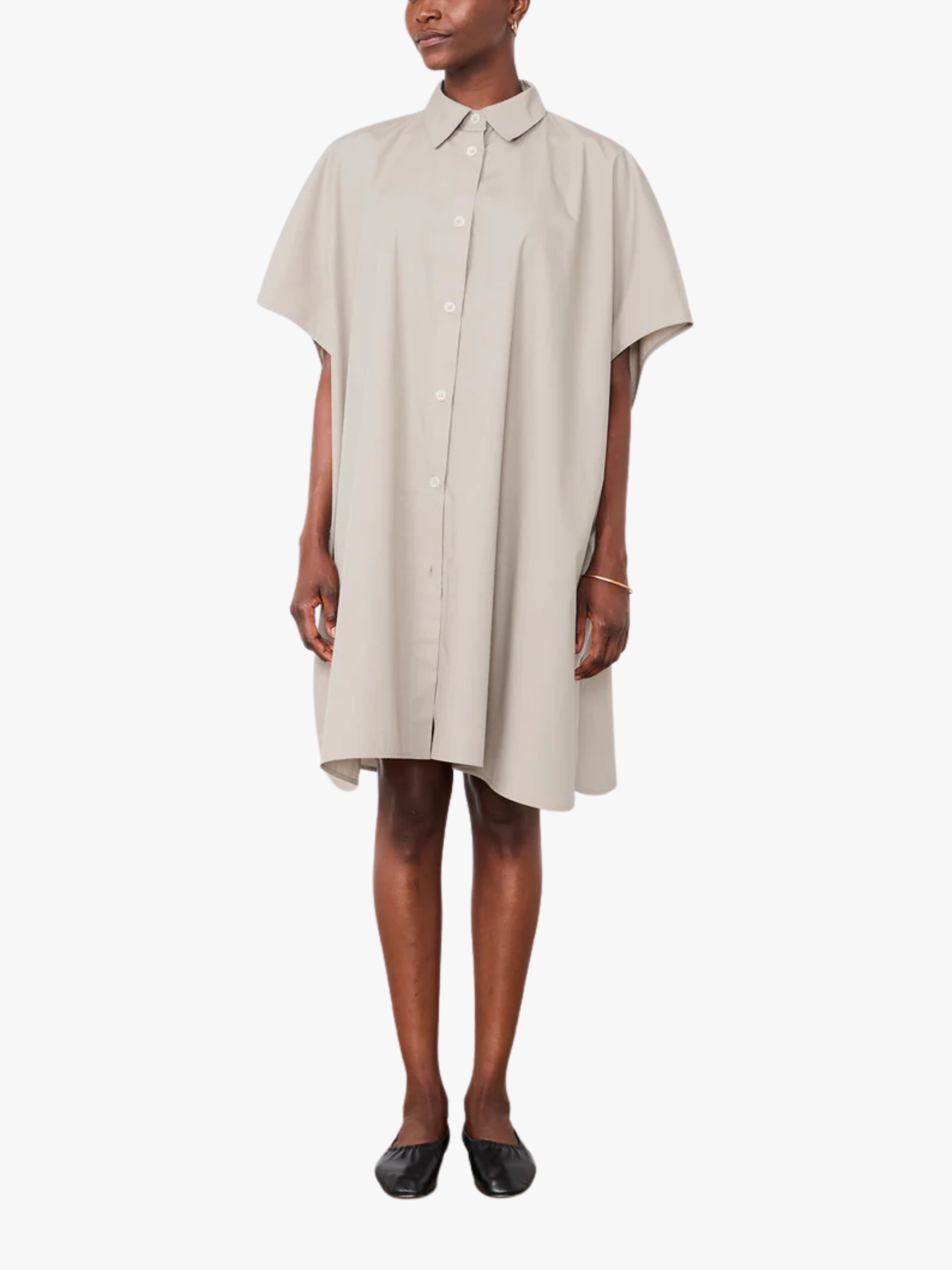 Officine Générale Adriel Popeline Galet Hellgrau Kleid Damen