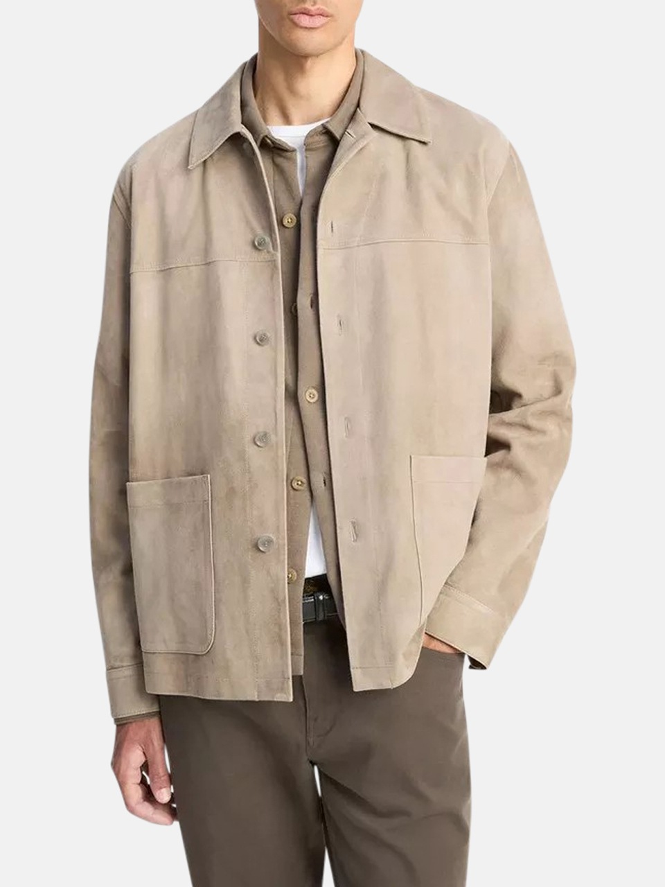 Vince Suede Jacket Beige Men