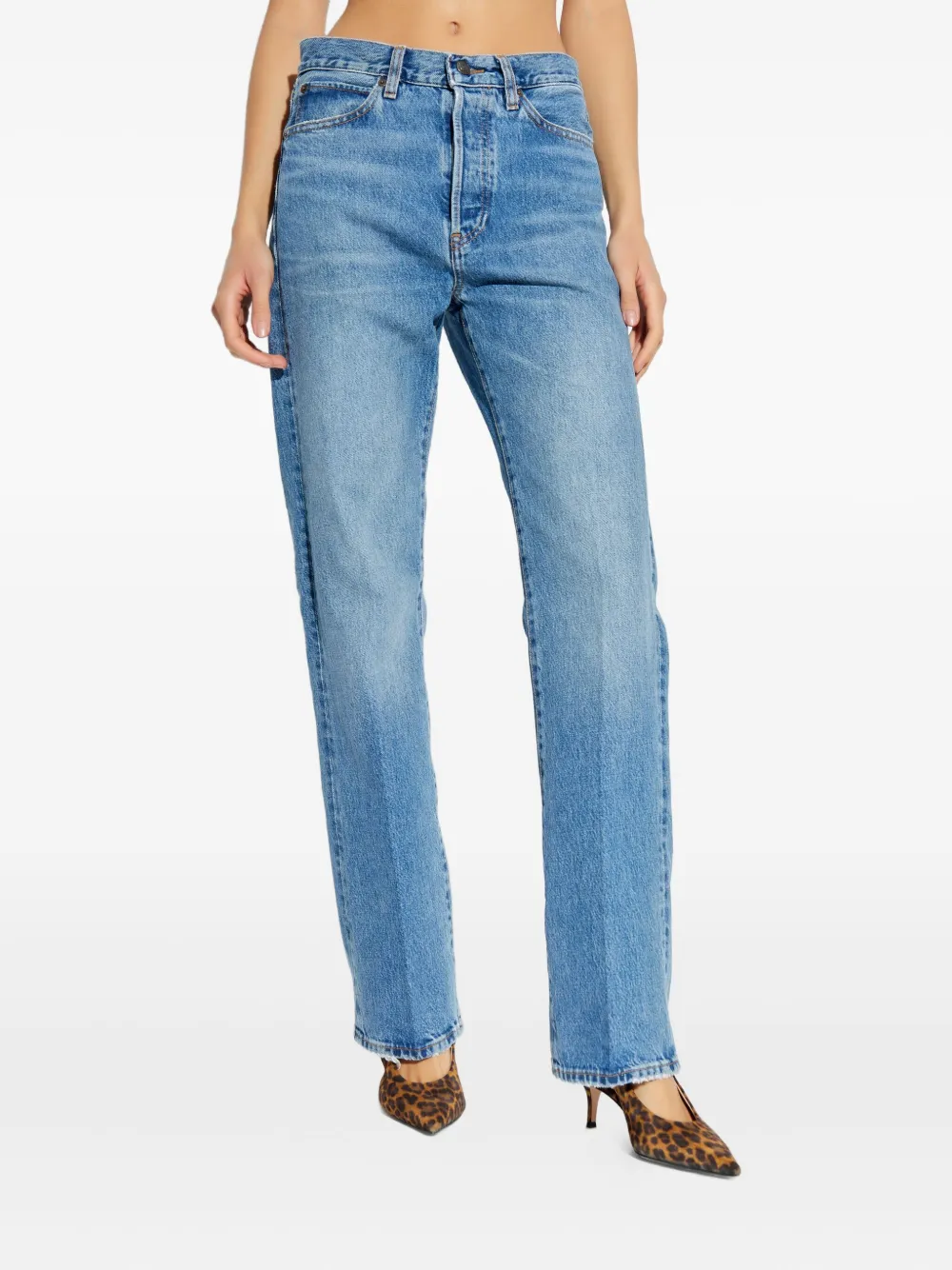 FRAME The Vertical Geknöpfte Jeans Trust Damen