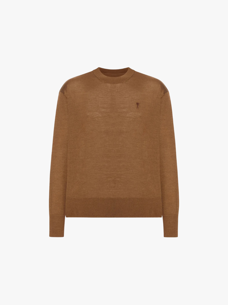 AMI Paris Sweater with Embroidery Brown Men