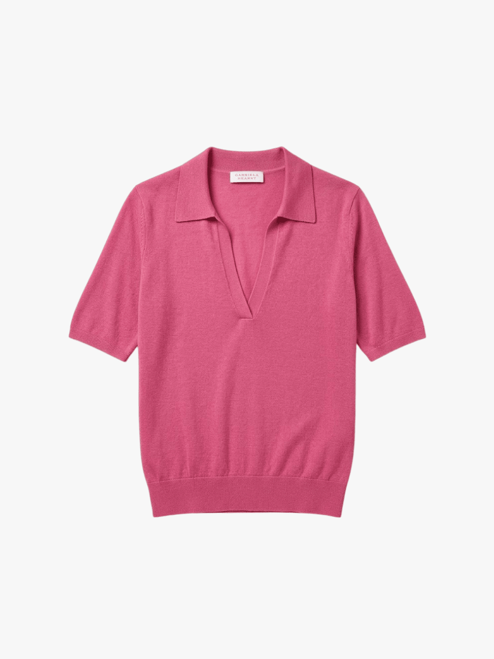 Gabriela Hearst Sohan Polo Poloshirt mit V‑Ausschnitt Rosa Damen
