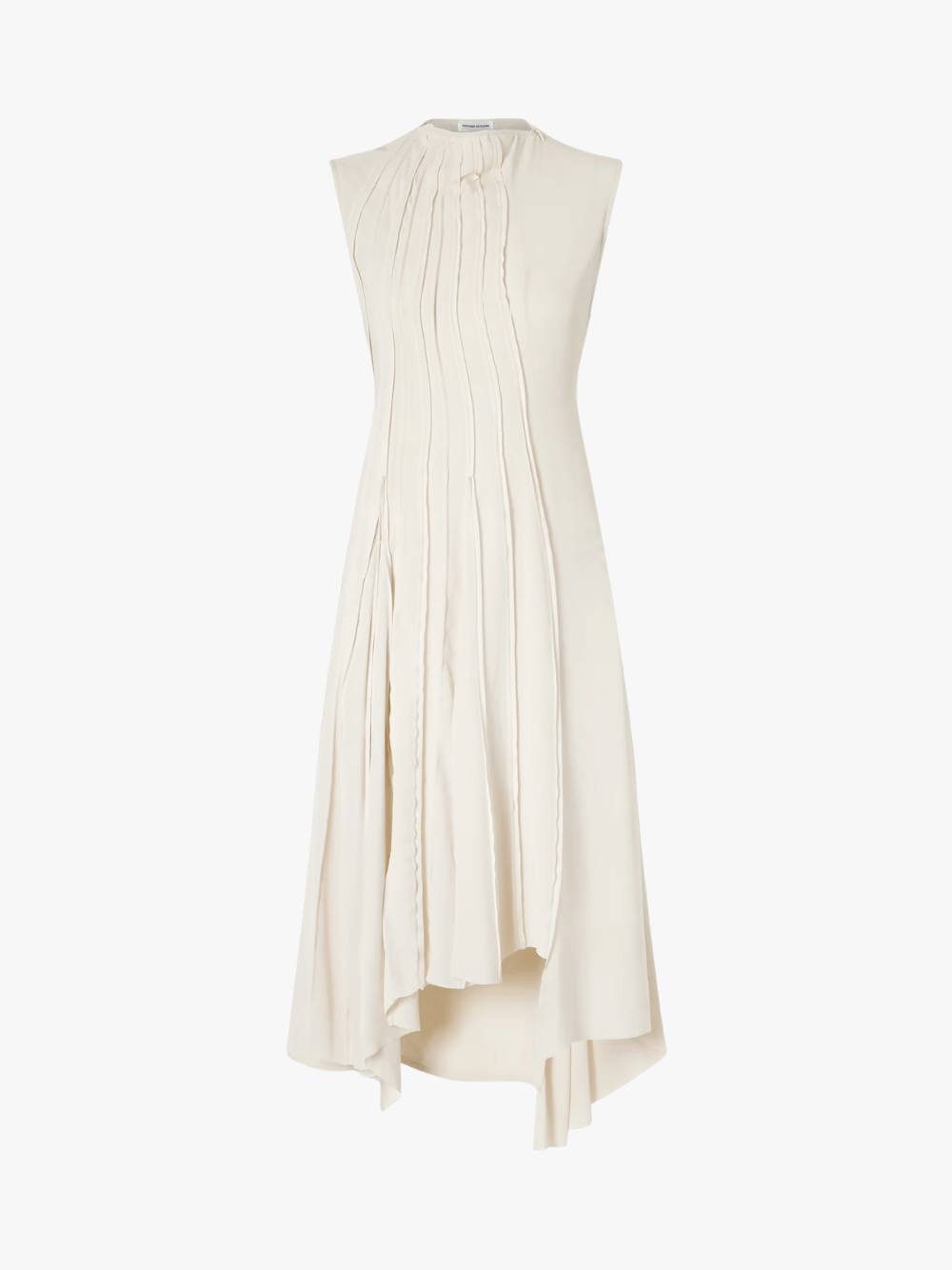 Victoria Beckham Pleatable Georgette Midi-Dress Elderflower