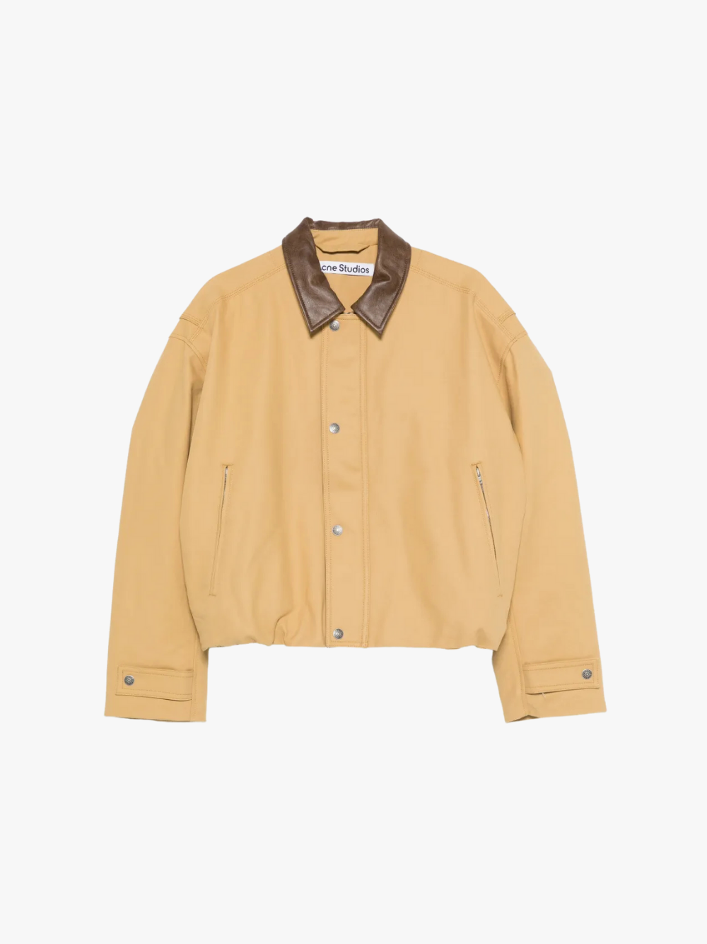 Acne Studios Bomberjacke mit kontrastierendem Kragengelb/braun Herren