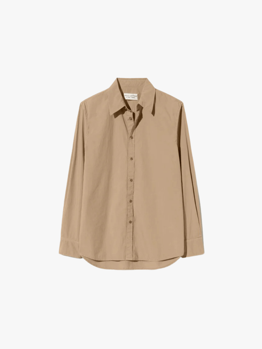 NILI LOTAN Raphael Classic Shirt French Khaki Bluse Damen