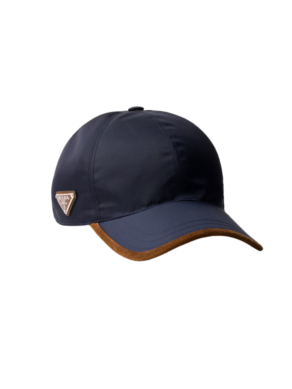 Prada Baseballkappe aus Re-Nylon Blau/Kakaobraun Herren