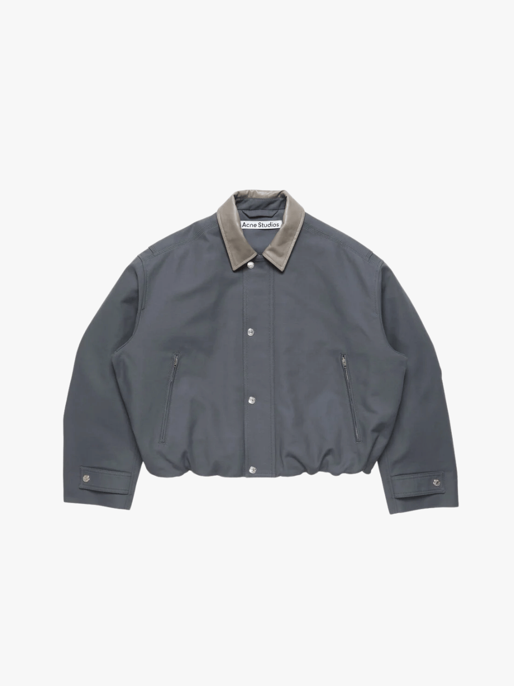 Acne Studios Bomber Jacket Leather Collar Carbon Grey Men