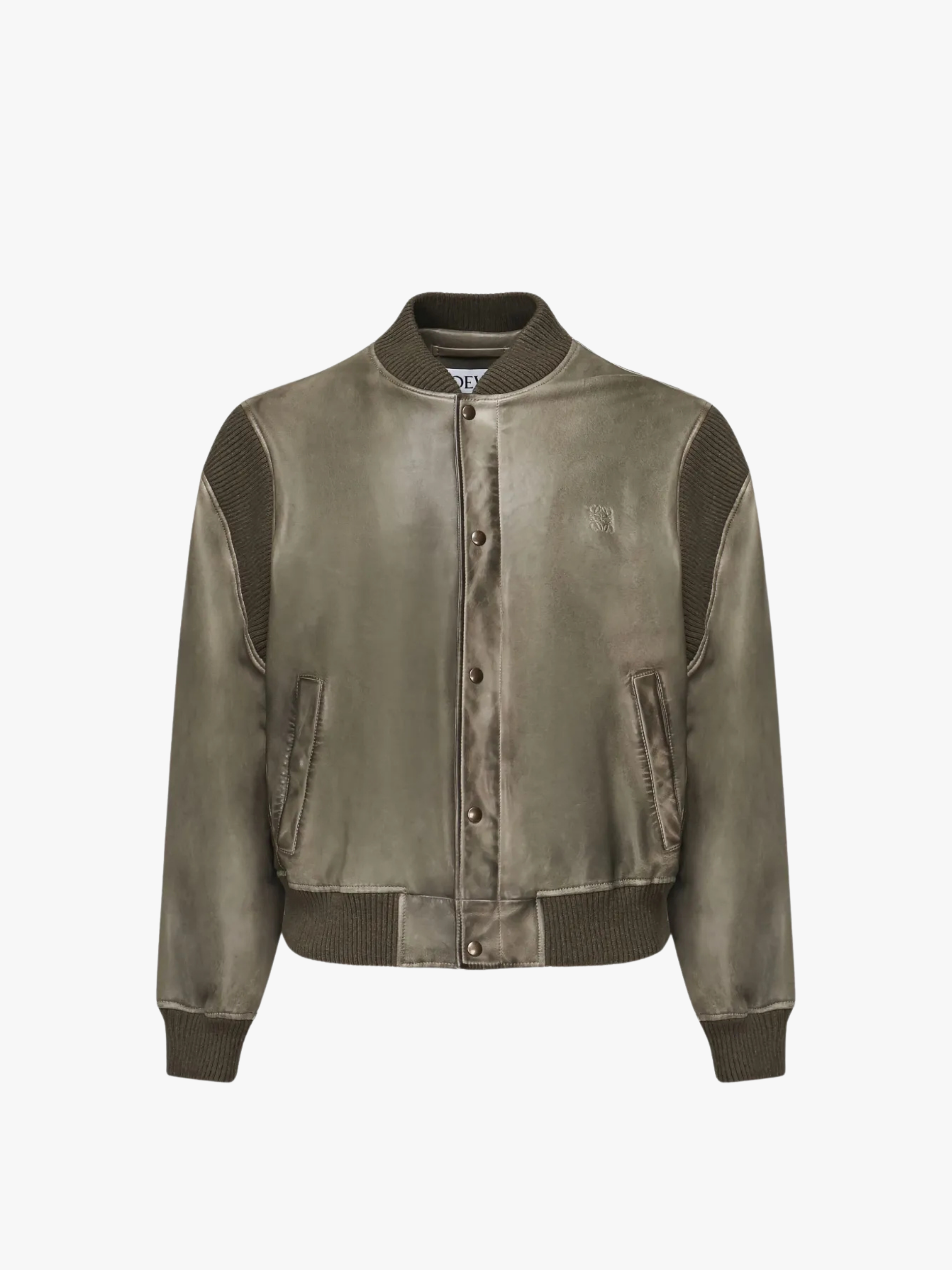 Loewe bomber jacket with embossed logo khaki men
