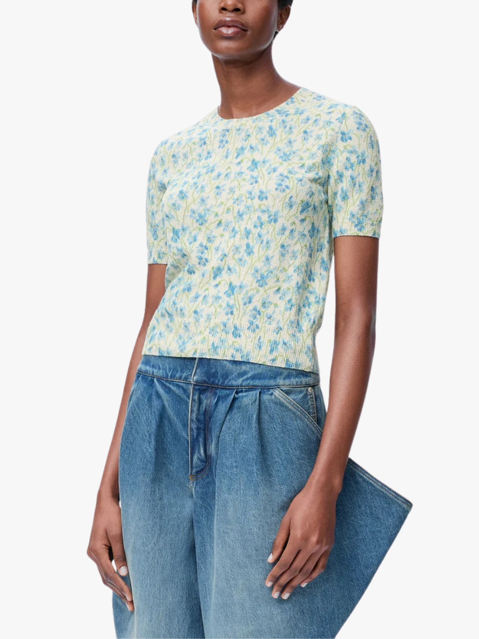 Loewe Short Sleeve Cotton Blend Jumper White Women