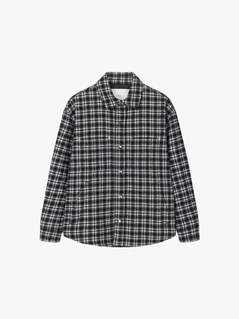 Dunst Quilted Flannel Overshirt Schwarz Kariert Herren
