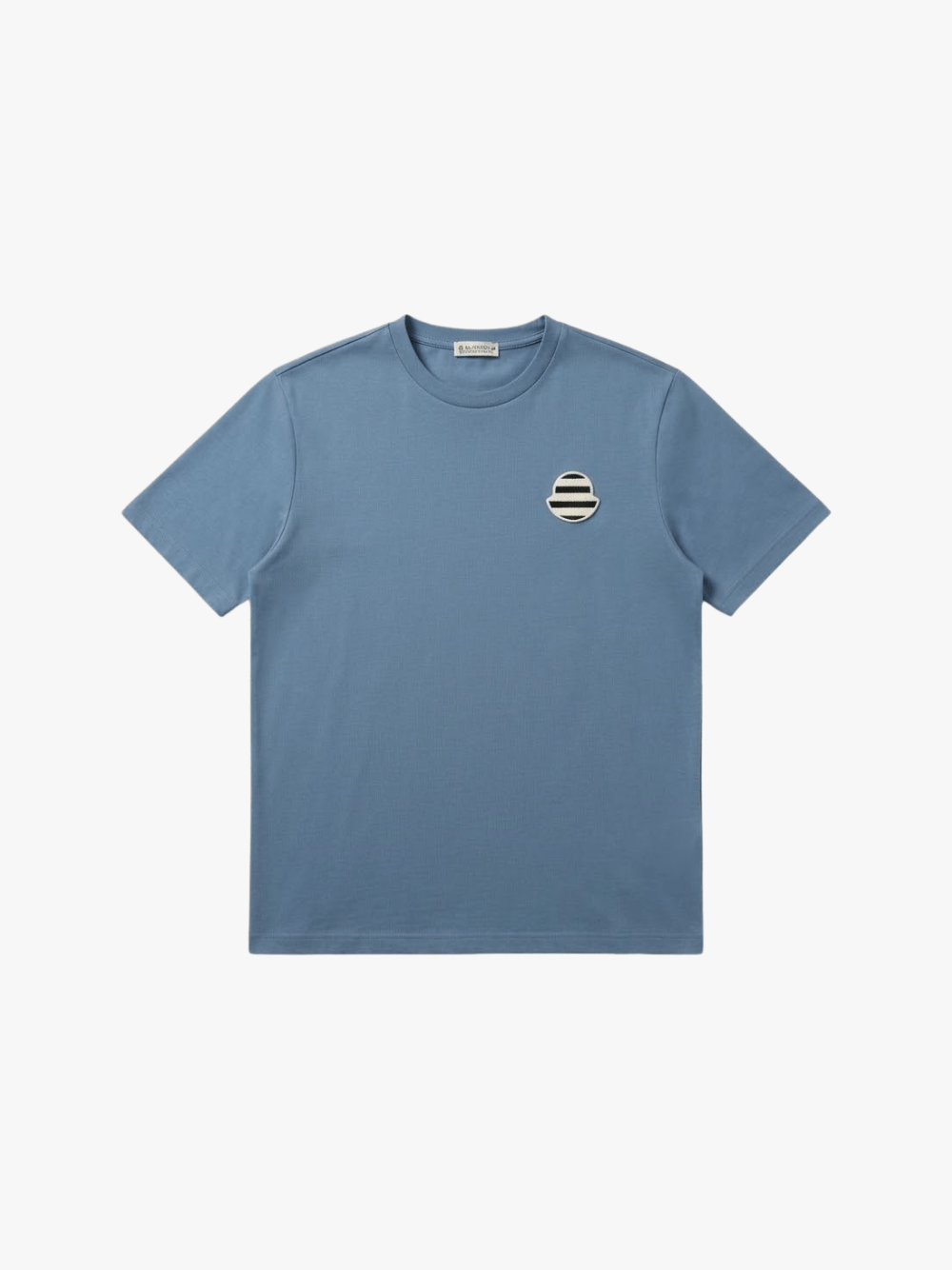 Moncler Striped Logo Cotton Jersey T‑Shirt Blau Herren