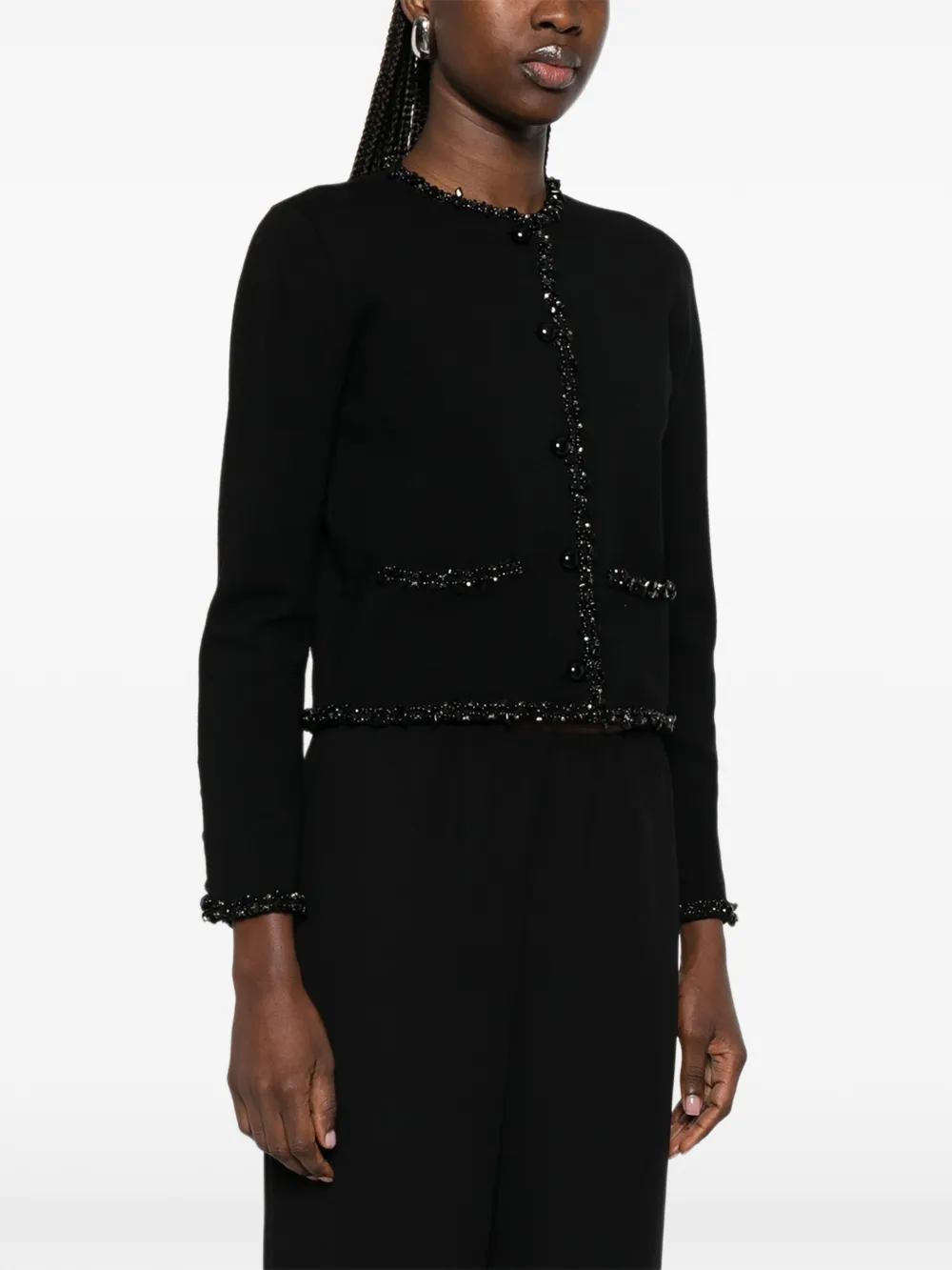 FRAME The Beaded Trim Jacket Schwarz Damen Jacke