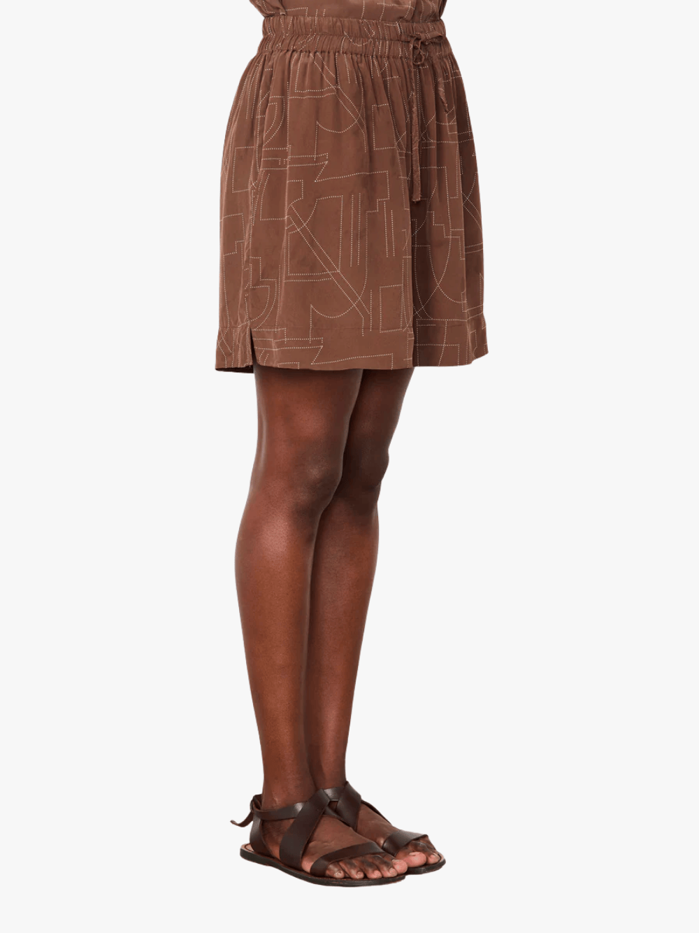 Officine Générale Winona Short Printed Viscose Coco/Cream Damen