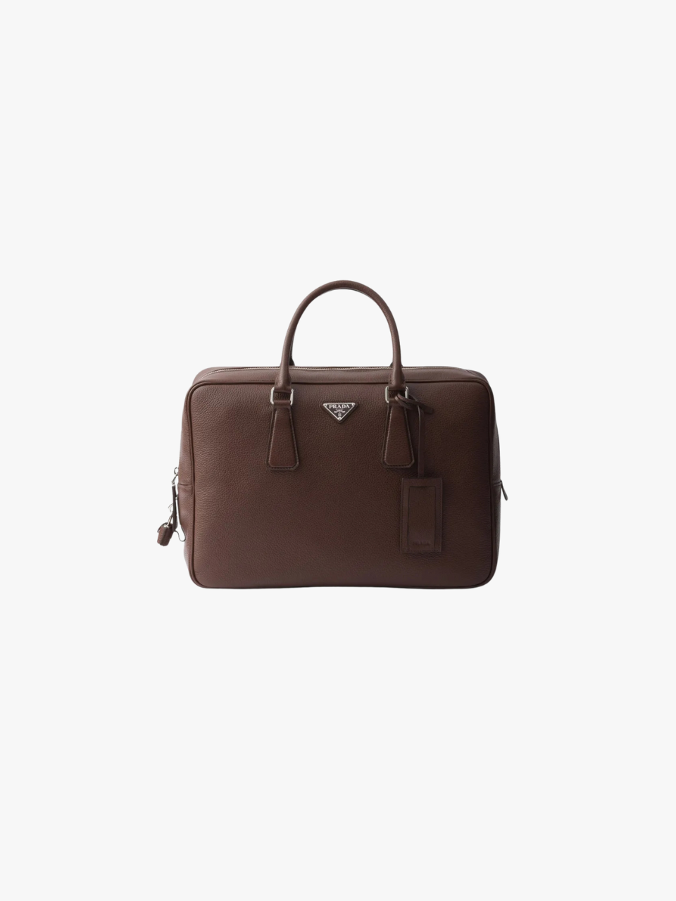 Prada Structured Briefcase Rich Brown Men's