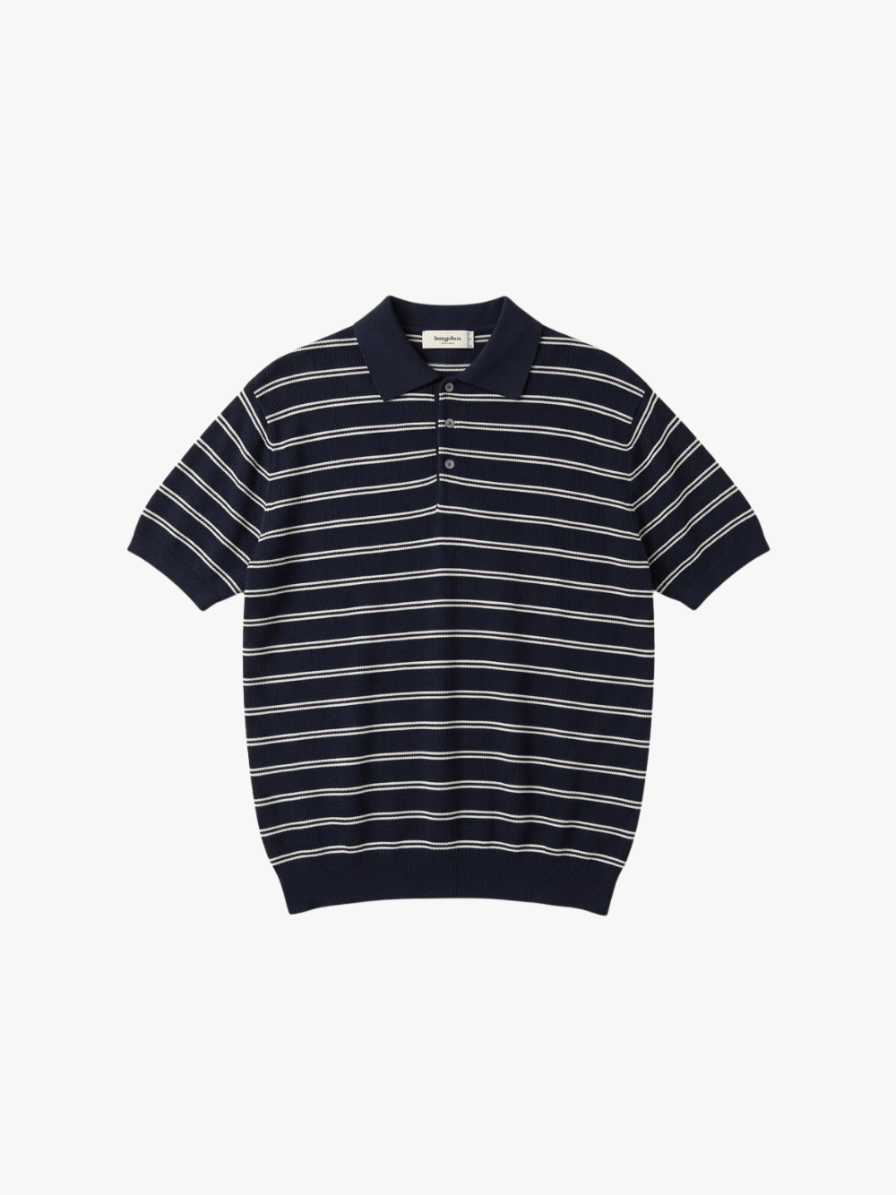 Dunst Striped Polo Knit Navy Herren