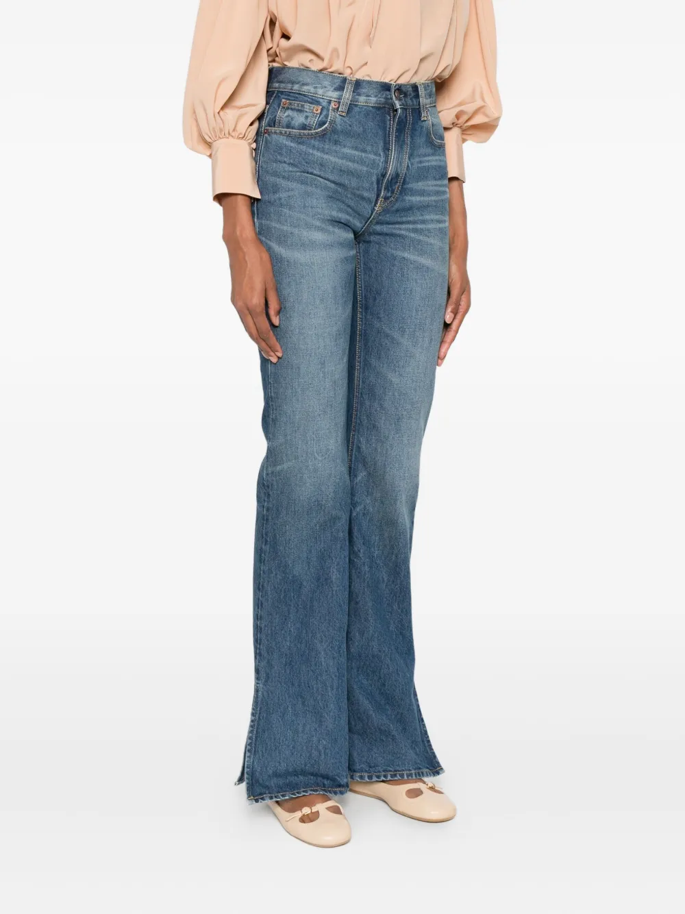 Chloé Straight-leg jeans with side slits Indigo blue Women