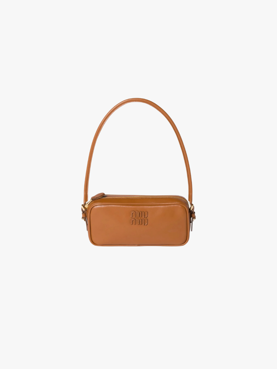 Miu Miu Mini-Tasche aus Leder mit Logo-Plakette Braun Damen
