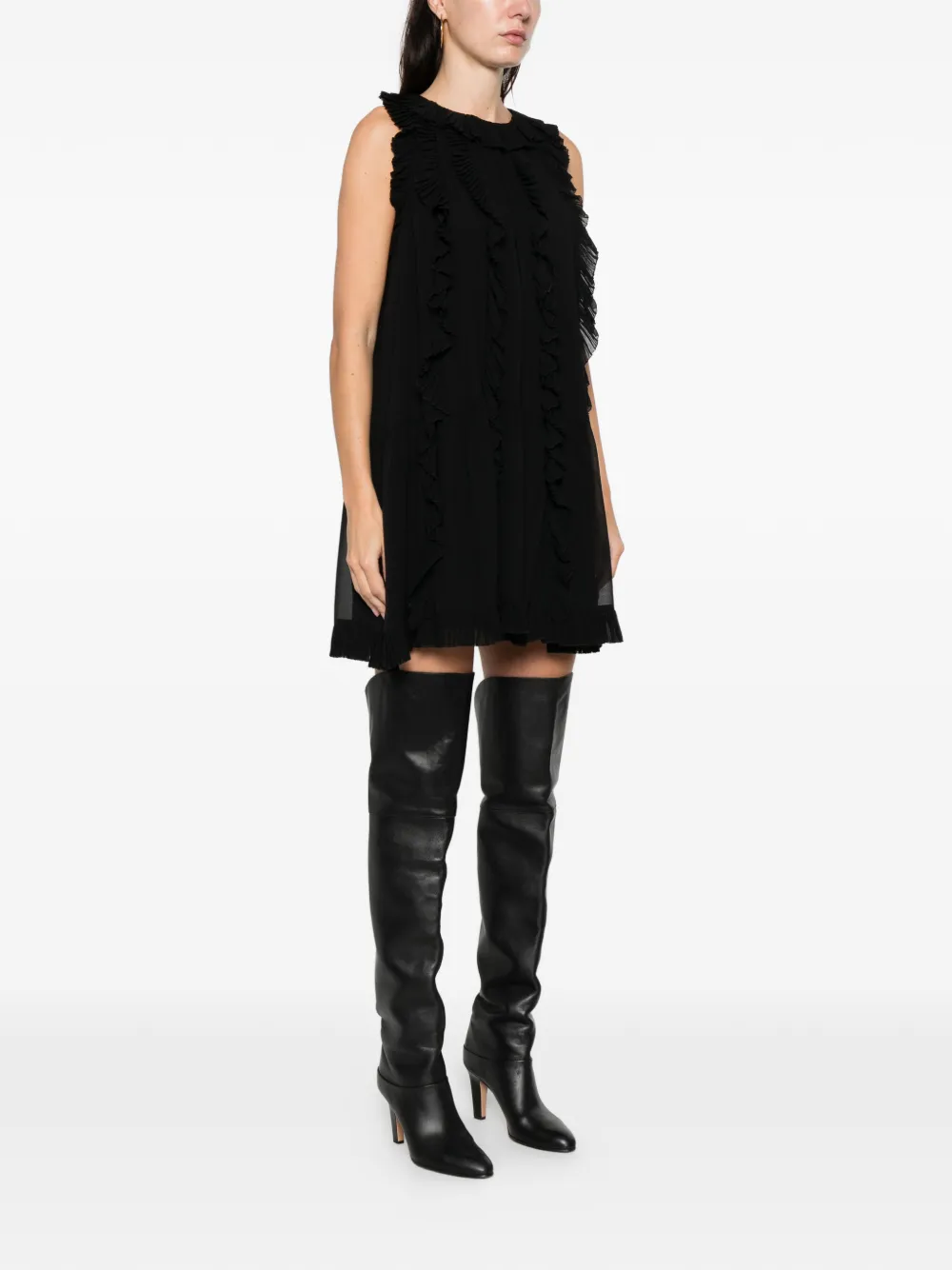 Ulla Johnson Minikleid mit Rüschen Schwarz Damen