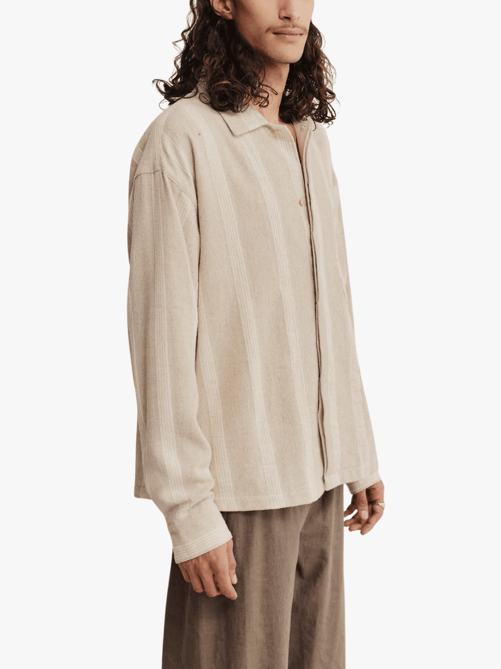 A Kind of Guise Rumba Shirt Rustic Stripes Beige Herren