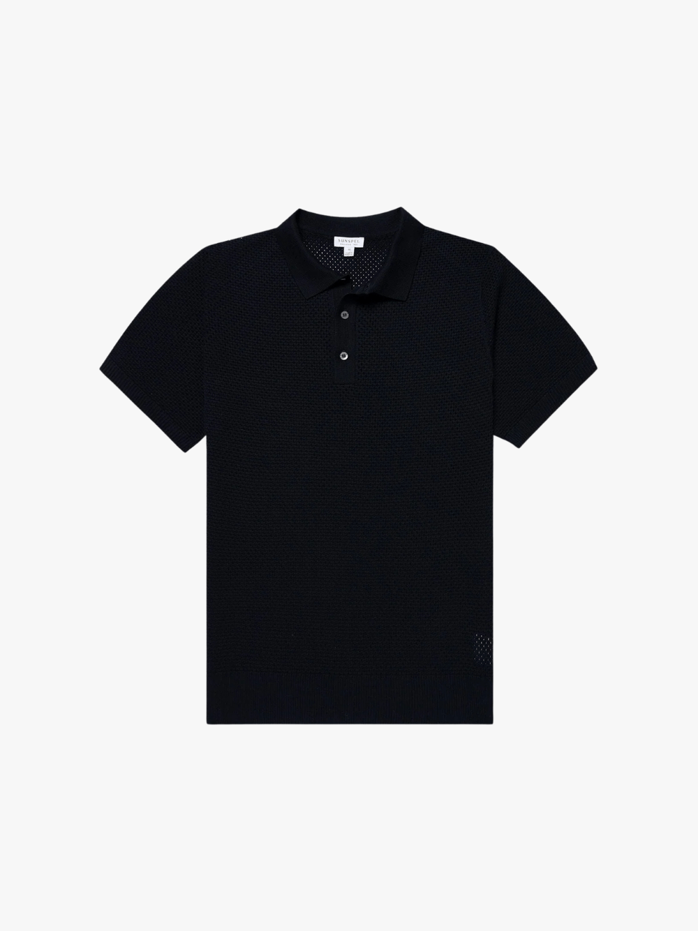 Sunspel Mesh Polo in Navy Herren Polohemd