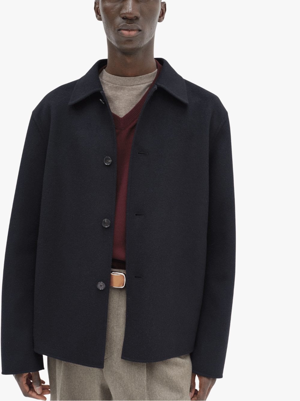 Auralee Super Fine Wool Melton Hand Sewn Blouson Schwarz Herren