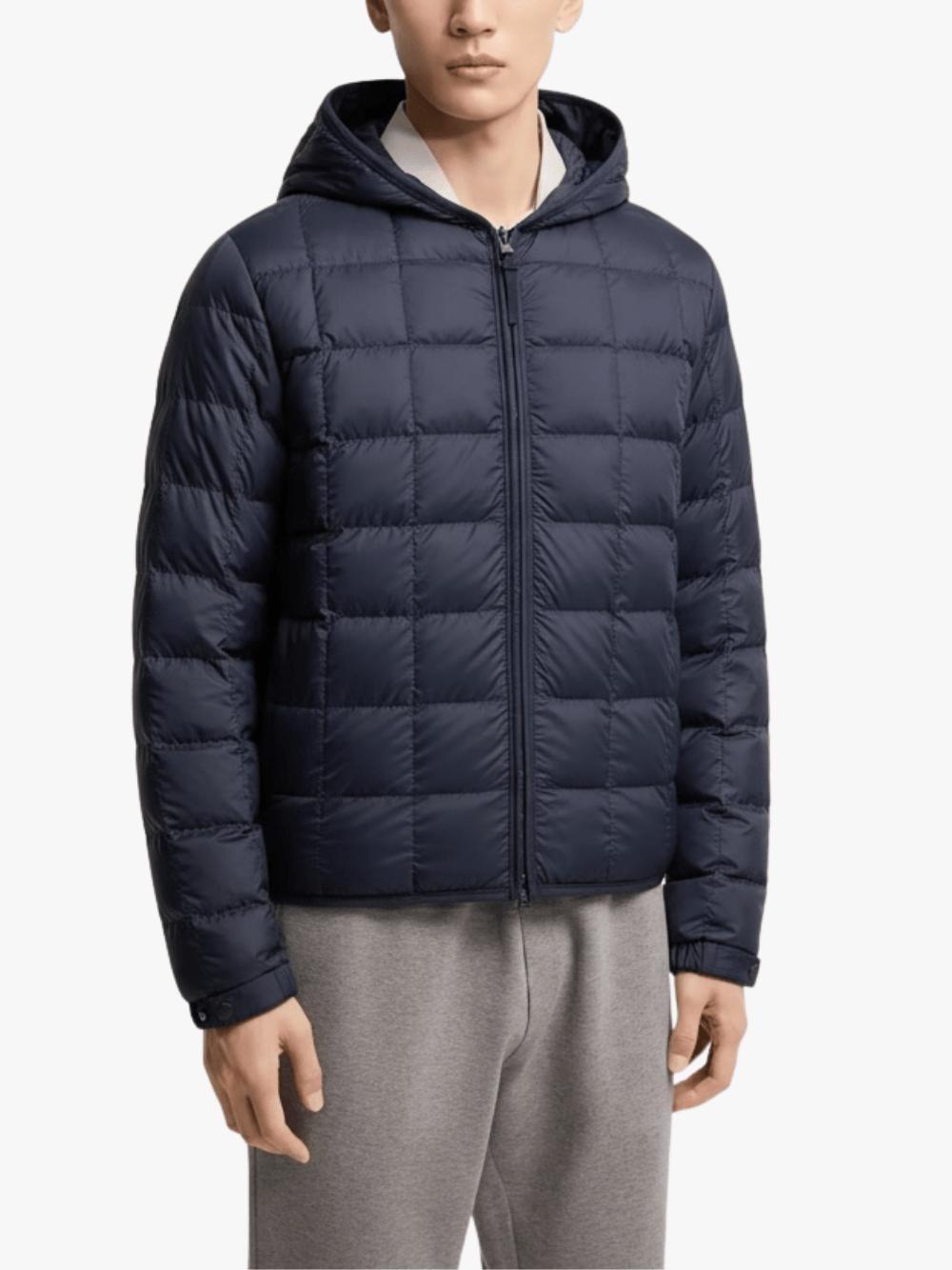 Moncler Tahrir Square gesteppte Kapuzen‑Daunenjacke Navy Herrenjacke