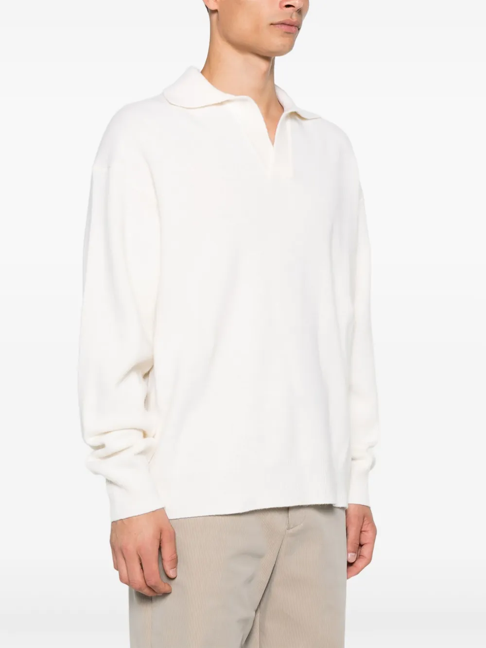 Roberto Collina Polo Collar Sweater White Men