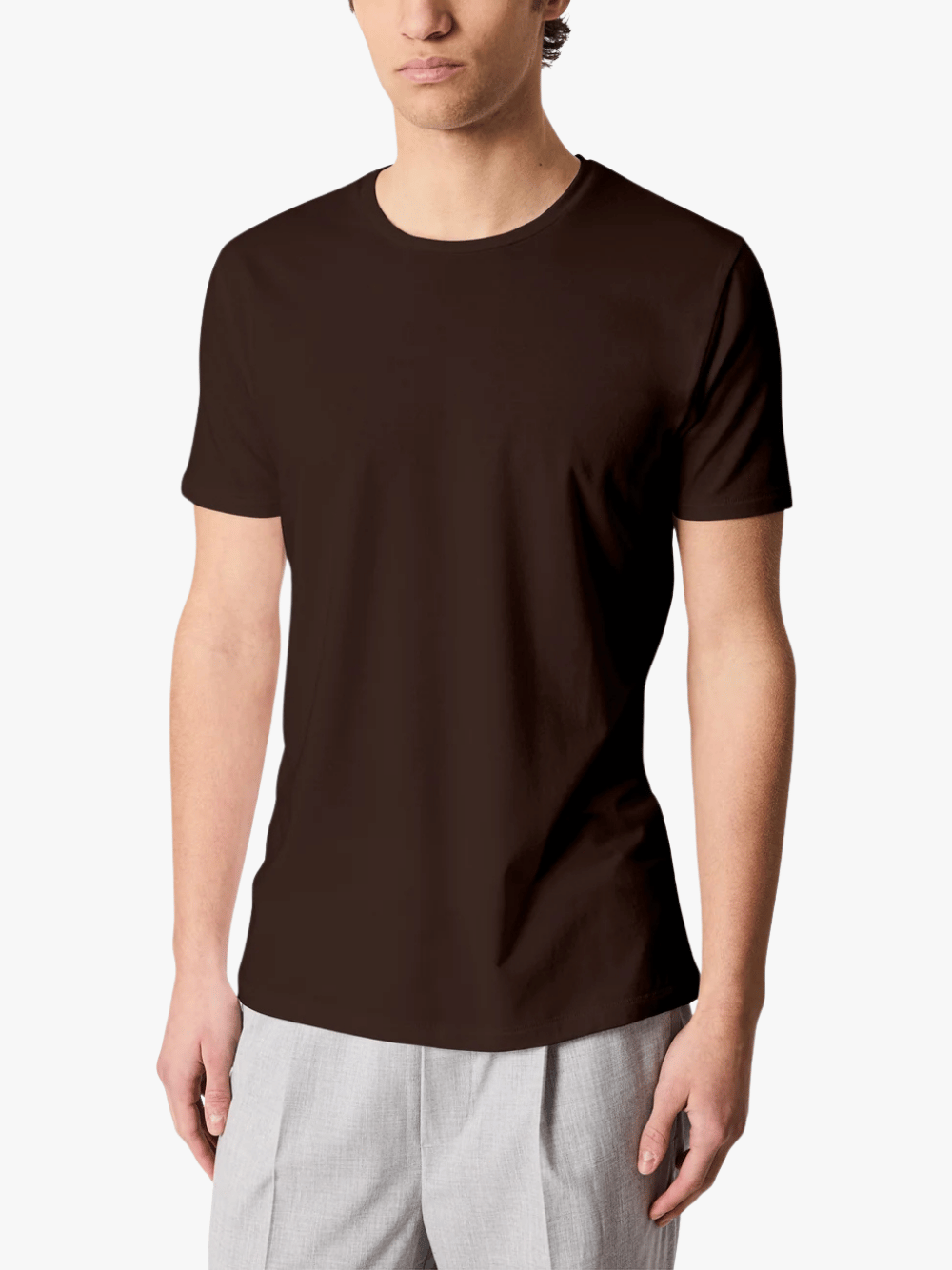 Kiefermann Hero Essential T-Shirt aus Baumwolle-Modal Espresso Herren