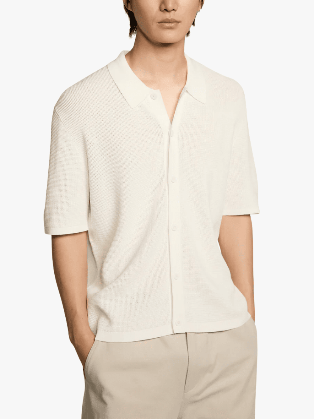 Kiefermann Laudrius Modernes Strickhemd aus Viskosegarn Shell Herren