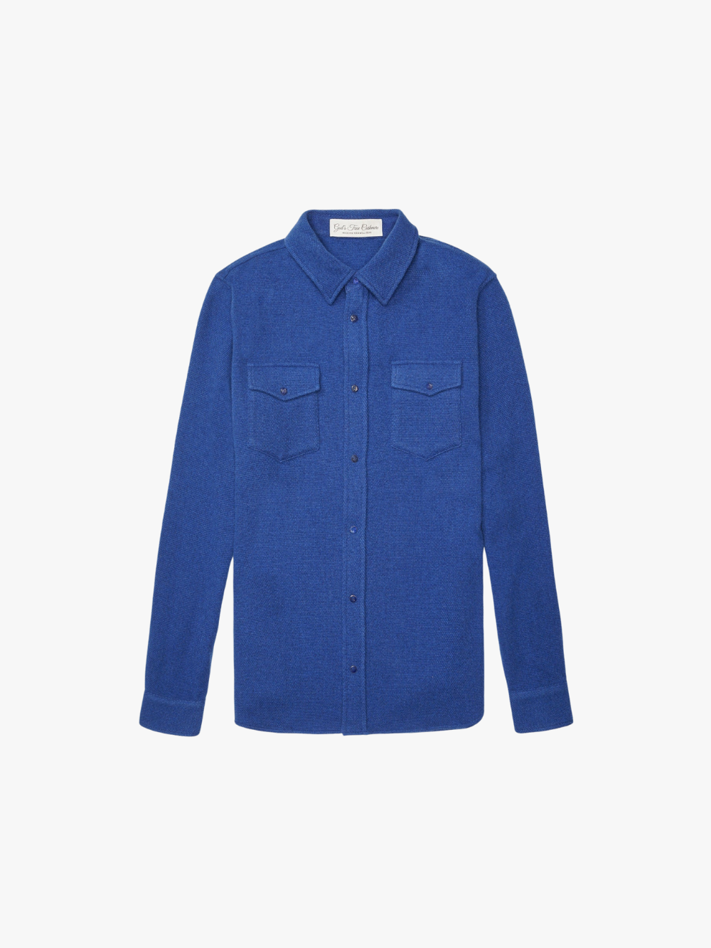 God’s True Cashmere Navy Cashmere Shirt Lapis Lazuli Men
