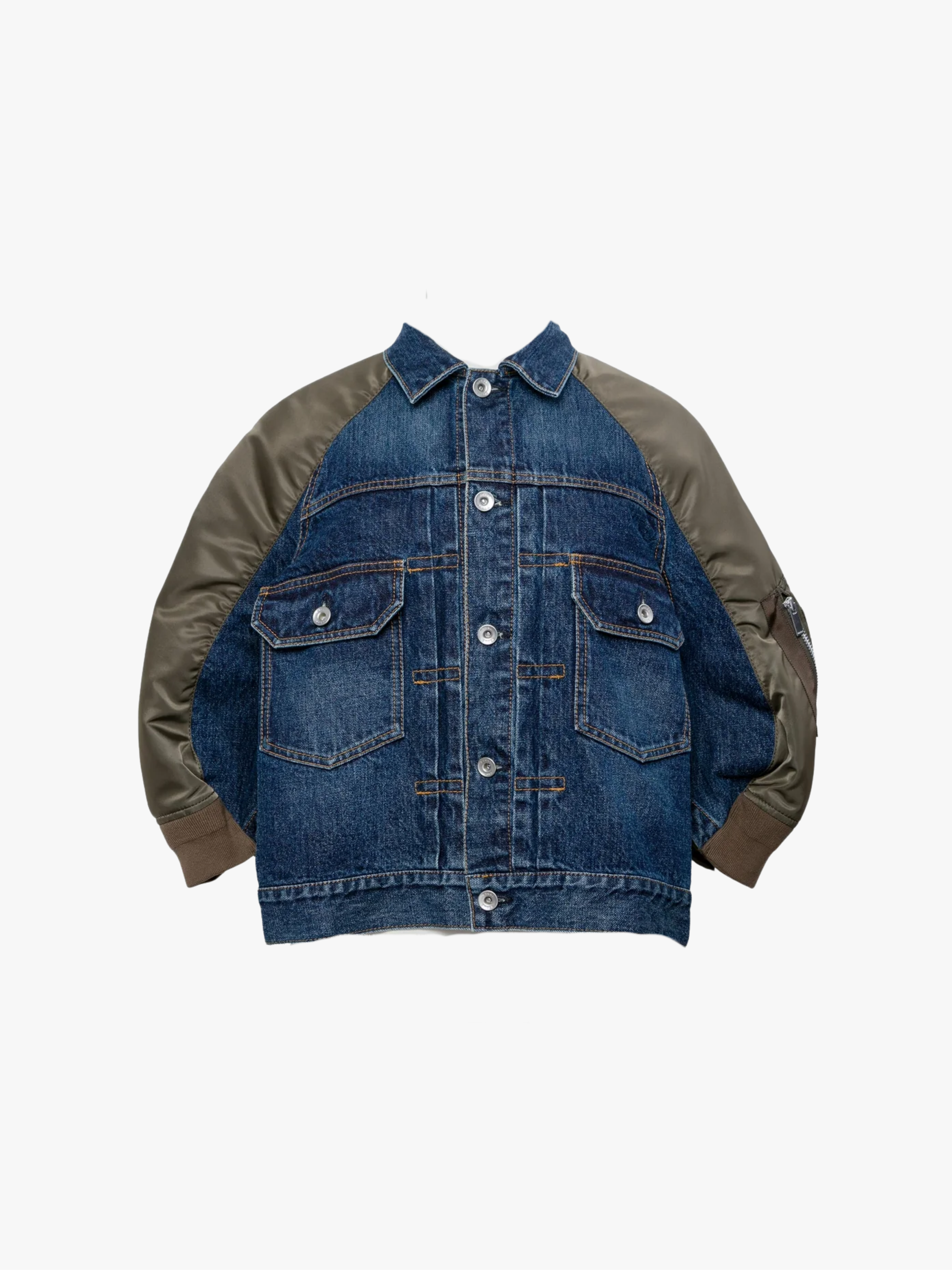 Sacai Denim x Nylon Twill Jacket Blue/D-Khaki Women